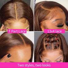 Coleen 13*4 Straight Wig Human Hair Glueless Wig Chocolate Brown Lace Front Human Wig 13x6x1 T Part Lace Frontal Wigs Pre Plucked With Baby Hair #4 Colored Brown Silky Straight Wig Transparent Lace Frontal Wigs Natural Black Wig Daily Party Wear 250 Density - Chocolate Brown - View 5