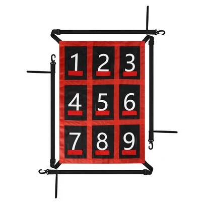 1pc Lyreh Waterproof Adjustable Baseball Strike Zone Target Net, 26.8x19.3in Numbered Softball 9 Hole Pitching Trainers With Numbers Sports Equipment Accessories Supplies For Training