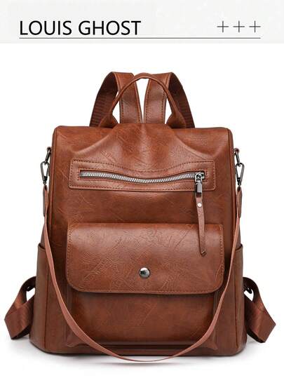 Women's High Capacity Backpack Wallet, High-Quality Leather Classic Female Schoolbag Travel Bag