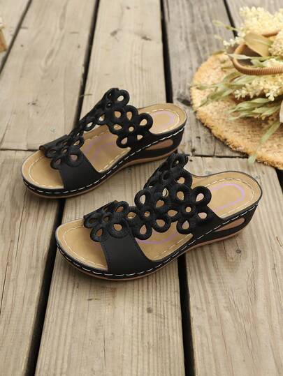 大码女式圆头休闲平底鞋，甜美刺绣套脚乐福鞋，舒适百搭的平底凉鞋，适合办公室、海滩等场合，欧盟大码