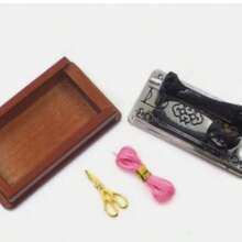 Retro Style 1:12 Miniature Sewing Machine, Children's Furniture Accessory, Nostalgic Small Props Decoration Item - Black - View 5