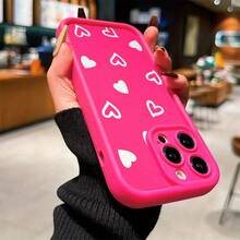 Funda de teléfono a prueba de golpes Funda de teléfono: Patrón de corazón rojo rosa de bambú alto impreso TPU funda de precisión a prueba de golpes de cuerpo completo para Apple  6/7/8/X/Xs/Xr/Xs Max/11/12/13/14/15/16 Pro Max, funda de teléfono suave, ligera y ajustada a prueba de golpes - 1 pieza - Ver 2