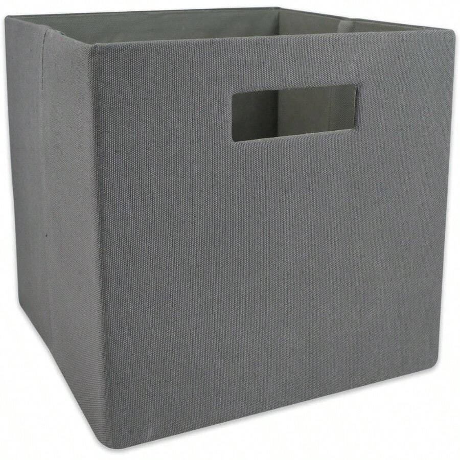 YQQ DII Cajón de Almacenamiento de Tela Plegable con Lados Duros para organización del hogar y la Oficina Sólido Gris Pequeño 11190 - gris - Ver 1