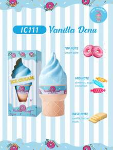 2 Bottles X 100ml/1 Bottle X 100ml Ice Cream Shaped Fragrance, Women's Fragrance, Limited Edition Air Freshener For Indoor & Outdoor, Long-Lasting Scent, Emitting Charming Aroma, Blending Elegant Geneiro Vanilla Coconut Floral Chocolate, Caramel Vanilla Citrus Woody Marine Notes - Other - View 28