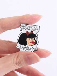 2 piezas Pines de esmalte con personajes de cómic, broches pequeños y lindos de niña, insignias de solapa, joyería de dibujos animados, regalo para amigos - Multicolor - Ver 9