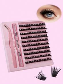 200 cílios postiços em tufos, cílios individuais, curvatura D, 8-16mm, para você mesma criar sua maquiagem dos olhos. Conjunto de cílios postiços à prova d'água 30D+40D+50D+60D+80D+100D, super volumosos, que aumentam o olhar, fáceis de usar para criar uma maquiagem natural. Reutilizáveis, ideais para iniciantes, perfeitos para casamentos, encontros, festas e feriados. Uma ótima opção de presente para o Natal, Halloween e outras datas comemorativas. Inclui cola para cílios e pinça para facilitar a aplicação. - Rosa - Ver 7