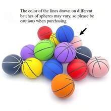 1pc 6cm Super Elastic Mini Rubber Basketball, Stress Relief Hollow Bouncy Ball, Mini Basketball - Multicolor - View 11
