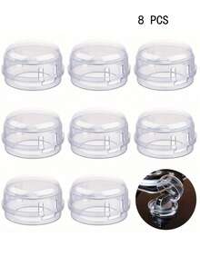 4/8件装燃气灶旋钮保护套 - 燃气灶安全配件，厨房燃气灶安全锁，厨房配件，灶台保护套，婴儿安全，防触电烤箱锁，保护儿童/宠物