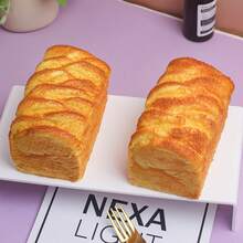 1个逼真的椰子片面包道具模型，柔软烘焙样品展示装饰 - 彩色 - 查看 2