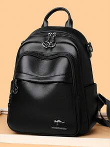 女士软PU皮革双肩包 学生书包 女式高品质双肩包 多功能女士单肩包 通勤包