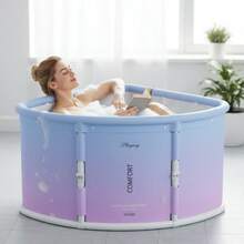 1pc Foldable Bathtub For Adults, Portable Large Capacity Spa Tub, Space-Saving Compact Design, Health & Personal Care Bathroom Accessory, Easy Storage & Carry, No Electricity Needed