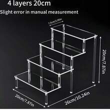 1 قطعة رف عرض متعدد الطبقات من الأكريليك، رف تخزين أكريليك متعدد الوظائف للمكتب، مناسب لعرض التماثيل والعطور والمستحضرات التجميلية والإكسسوارات وغيرها. رف عرض تخزين المنزل، رف عرض المجوهرات والمستحضرات التجميلية، رف تخزين شفاف متعدد الطبقات، حامل كعكة، رف عطور - شفاف - مشاهدة 9