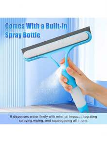 3 In 1 Spray Window Squeegee Cleaner Scraper, Window Squeegee With Spray, WindowSqueegee Cleaner Tool With SprayBottle For Shower Glass, Mirrors, Car, Home Window Cleaner Tool (Blue) - Mint Blue - View 8