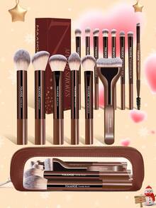 MAANGE 15/49pcs Makeup Tools Kit Christmas Gift Package Incluing Cosmetic Brush Set & Makeup Sponge & Eyelash Curler & Tweezers & False Eyelash Set & Hair Tie Set & Makeup Brush Cleaner Bowl & Storage Bag & Makeup Remover Wipe & Storage Box Good Christmas Gifts For Girls At Home Or On-The-Go Travel Makeup Brush Set - Multicolor - View 5