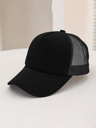 1pc Stylish Wool Baseball Cap, Unisex Sun Protection Mesh Snapback Hat, Versatile