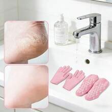 1双保湿凝胶手套，手足护理礼品，男女通用硅胶保湿手套 - 彩色 - 查看 2