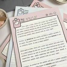 Paquete individual de 30 notas adhesivas con diseño de gato lindo y simple, para estudiar, borradores y uso de oficina - Unitalla - Ver 1