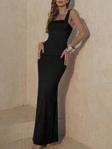 Women Summer Sleeveless Halter Crop Top And Back Slit Long Skirt Two Pieces Set Bodycon Elegant Sexy Party Matching Outfits, For Cocktail