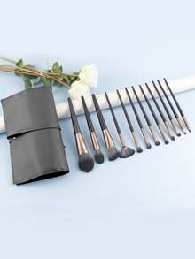 12pcs Makeup Brush Set, Portable Soft Powder Brush, Eyeshadow Brush, Makeup Tools With Strap Pouch - Multicolor - View 5