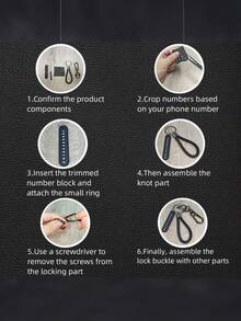 [Anti-Lost Car Key Chain] Anti-Lost Car Key Chain With Phone Number Tag - Made Of Alloy Material, Non-Woven Design, Convenient To Find Keys - A - View 5