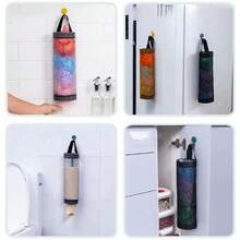 Garbage Bag Storage, Kitchen Wall-Mounted Plastic Bag Storage Bag, Pull-Out Household Shopping Bag Mesh Storage Box - Multicolor - View 4