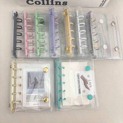 M5透明活页夹，10张双面替换内页，替换纸，DIY活页笔记本，封口贴纸，可爱贴纸，贴纸笔记本，贴纸书，贴纸书架，贴纸书替换内页，透明贴纸书活页夹，透明贴纸书，DIY活页笔记本套装，文具，学习用品，返校用品