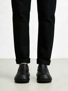 Men's Winter Slip-On Shoes, Thermal Lined, Thick Sole, Non-Slip Soft Bottom, Casual Loafers - Black - View 5