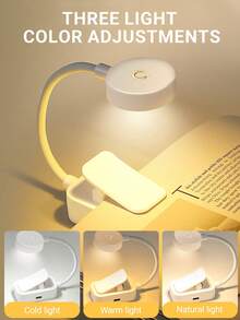 4/3/2/1件套多功能LED台灯，圆形夹灯，USB夹式护眼学习灯，360°旋转阅读灯，迷你护眼台灯，可充电夹式书灯，学生宿舍灯，卧室/教室阅读灯，客厅/卧室床头灯，便携式台灯