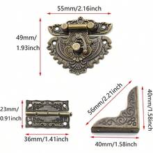 Antique Engraved Latch Hasp Hinges And Box Corner Protectors Hardware Kit For Jewelry Box Decoration And Repair - 5549engraved - View 2