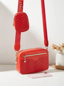 Women's Small Square Shoulder Bag, Quilted Crossbody Bag, Coin Purse