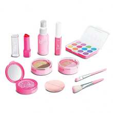 3/10/14-Piece Girls' Gift Pretend Play Makeup Toy Beauty Salon Set, Portable Suitcase Children's Makeup Role-Play Set Including Suitcase, Various Realistic Makeup Tools (Eyeshadow, Lipstick, Face Cream, Etc.), Fun Role-Playing Suitable For Girls Aged 3 And Above, Birthday/Children's Day Creative Gift (Does Not Include Real Cosmetics) - Multicolor - View 10