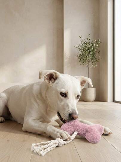 PETSIN 狗玩具 - 带吱吱声的镇静狗玩具，适合小型犬幼犬玩具大型犬玩具咀嚼吱吱声幼犬互动取物玩具 - 小骨头