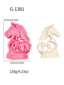 1个大马和小马蜡烛硅胶模具，DIY石膏香薰装饰硅胶模具，水泥桌面装饰硅胶模具 - 粉色 - 查看 5