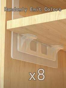 4个加长隔断支架，免打孔隔断支架，直角层板支架，衣柜免钉粘合剂，承重支撑支架，粘合剂层板支架，自粘层板支撑销，免打孔层板销，适用于衣柜、橱柜、层板、厨房橱柜、书柜和其他多层隔断。 - 彩色 - 查看 11