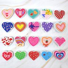 20pcs Strawberry & Heart Shoe Charms - Colorful Pink PVC/Plastic Cute Strawberry & Heart Shoe Decorations With Stem Design, Suitable For Sneakers, Boots - Shoe Accessories, Great Gift Choice,Shoe,Spring Summer Picks,Brides Maid Gifts,Room,Bedroom Decor,Beach,Travel,For Men,For Women,Vacation,Women's Day,Travel Essentials,Wedding Favours,Y2k,Bedroom,Car Accessories Women,Kitchen Decor,Cute Stuff - Multicolor - View 3
