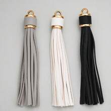 4Amazonia 10厘米PU皮革流苏，优雅彩色流苏吊坠，适用于家居装饰、DIY服装、包包、钥匙扣、珠宝配饰，2026年新款上市 - 彩色 - 查看 11