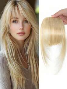 高级合成漫画刘海假发，女士额夹式刘海，耐热自然黑，适合日常佩戴 - 彩色 - 查看 12