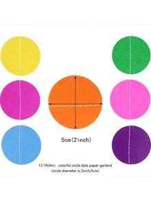 3.96m (7.92m) Rainbow Paper Flower Wreath With Polka Dots - Ideal For Birthday, Wedding, Baby Shower, Classroom, Candy Land And Streamer Party Decor - Multicolor - View 6