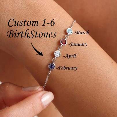 Personalized Gifts For Mom Birthstone, Family Birthstone Bracelet, Minimalist Birthstone Bracelet, Mother Bracelets, Mothers Day Gift