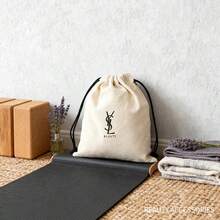 Yves Saint Laurent Drawstring Bag - Canvas Tote Bag, Drawstring Closure, Fashionable Handbag Shopping Bag, YSL-White-Standard