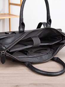 New Men's Handbag, Fashion Business Men's Shoulder Messenger Bag, Large Capacity Horizontal Briefcase, Commuter Laptop Bag