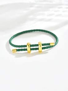 1pc Women's Fashion Simple PU Bracelet, Adjustable Wristband Suitable For Daily Wear