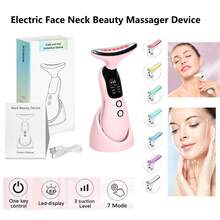 400mAh Electric Facial & Neck Beauty Massager With 7-Color LED Lights, Improves Neck Lines, Lifts & Firms, Home Skincare Device - Multicolor - View 14
