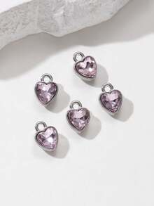 10/20pcs Random Y2K Pink Series Drip Oil Alloy Pendant, Cute Small Bear, Heart, Four-Pointed Star, Moon DIY Craft Material For Bracelet, Necklace