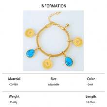 21k Gold Plated Coin Bracelet, Middle Eastern Muslim Style Fashion Pendant Bangle, Vintage Jewelry For Dubai Women Wedding Party - Pendant Bracelet - View 17