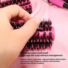 25cm/7cm Aluminum Tube Hair Brush Set - Pink Aluminum Tube Brush, Round Heating Brush, Brazilian Brush Styling Kit - Heavy Duty Aluminum Tube Brush, Aluminum Tube Heat Styling Brush, Boar Bristle Brush, Roller Brush Set, Length 25CM, Max Diameter 7CM, Nylon/Boar Bristle & Air Drying Technology, Brush Cleaner, Dual-Use Brush, Dual-Use Eyebrow Brush, Suitable For Curly/Wavy/Straight Hair