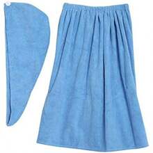 Yosoo Toallas de Baño de Algodón de Bambú con Cierre Ajustable, Gimnasio, Piscina, Vestido, Bata, Super Absorbente y Secado Rápido, , SPA(Morado claro) - Multicolor - Ver 2