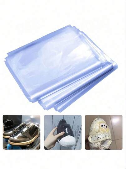 100pcs PVC Heat Shrink Bags, Shoe Storage Bags Heat Shrink Film Shoe & Boot Protective Film Anti-Moisture Anti-Dust Anti-Oxidation Clear Shoe Covers, Cosmetic Box Shrink Wrap, Clear Heat Shrink Film, For Packaging, Sealing And Storage, Dust-Proof Plastic Bags, Suitable For Home, Office, Travel, Kitchen, Bathroom - Gift Packaging, Organization And Household Items