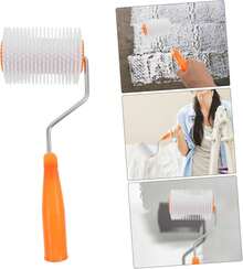 Rodillo de pintura de 4 pulgadas con mezcla de lana, viene con un mango de lana de felpa de 4 mm, rodillo de pintura profesional para materiales de pintura para el hogar, adecuado para texturas de paredes rugosas y aplicación de pintura para pisos epoxi. - Amarillo - Ver 5