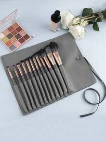 12pcs Makeup Brush Set, Portable Soft Powder Brush, Eyeshadow Brush, Makeup Tools With Strap Pouch - Multicolor - View 2